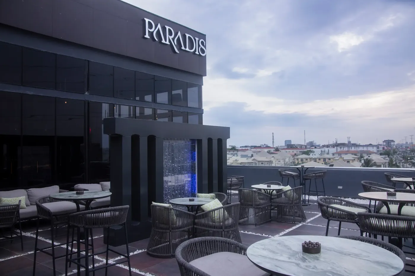 The Paradis Lagos rooftop terrace overlooking Lekki